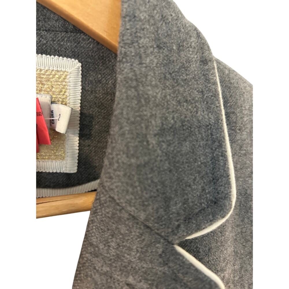 VINEYARD VINES Women's Wool Schoolboy Blazer Size 2 Gray Grey Preppy Twee - Picture 5 of 11
